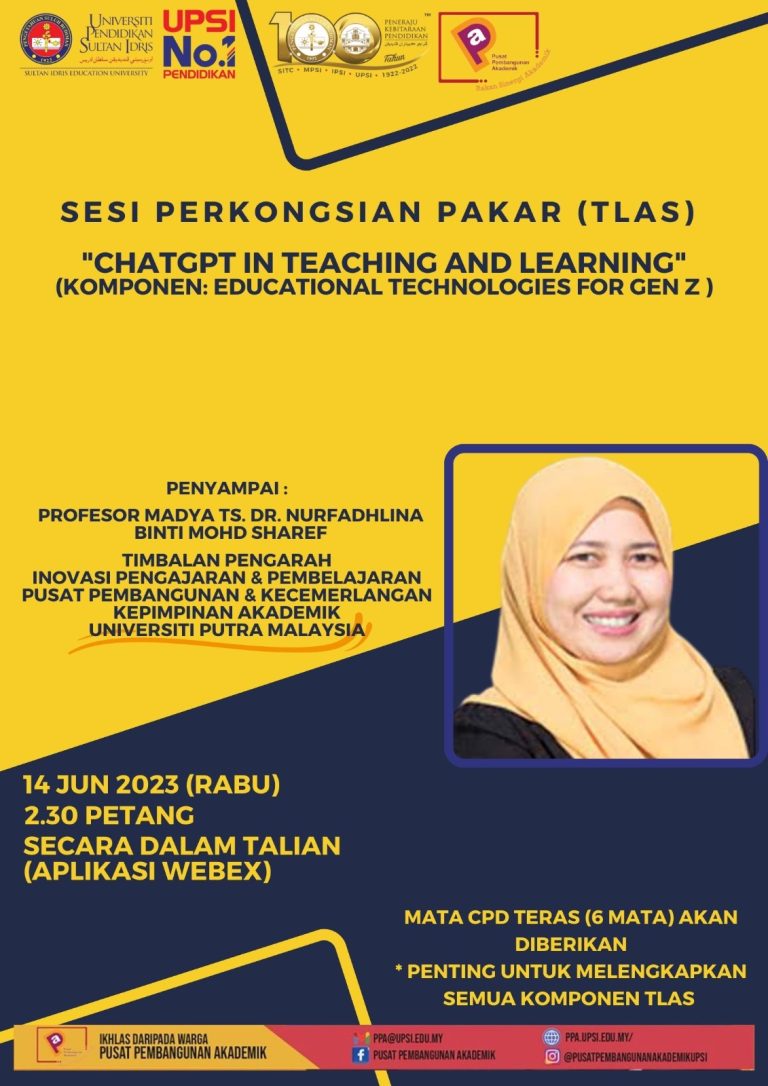 TEACHING, LEARNING, ASSESSMENT AND SUPERVISION PROGRAM – UPSI | Pusat ...